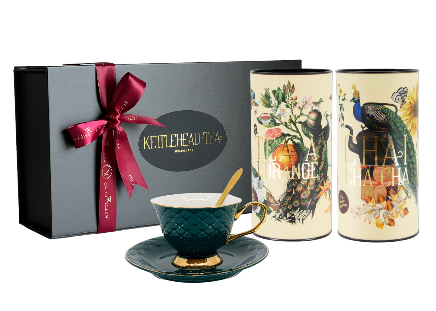 Christmas Bundle - Any 2 Teas With Green & Gold Cup
